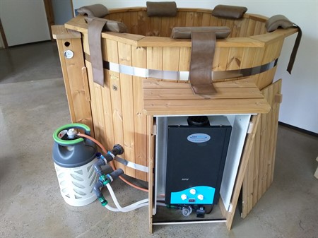 PROPANE HEATER 20 KW FOR HOT TUBS INCL. 75MM CONNECTION KIT