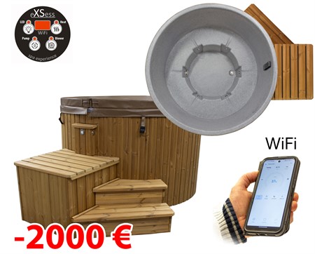 TOPSPA XS WIFI, INSULATED WHIRLPOOL, GREY MARBLE
